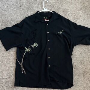 Men's Black Bamboo Embroidered Casual Shirt